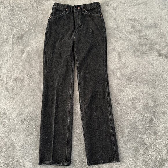 Vintage USA Wrangler Black Washed Jeans Men's 28x34 (33) - Picture 1 of 6